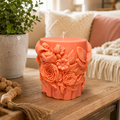 Floral Garden Pillar Soy Candle with Hidden Charms