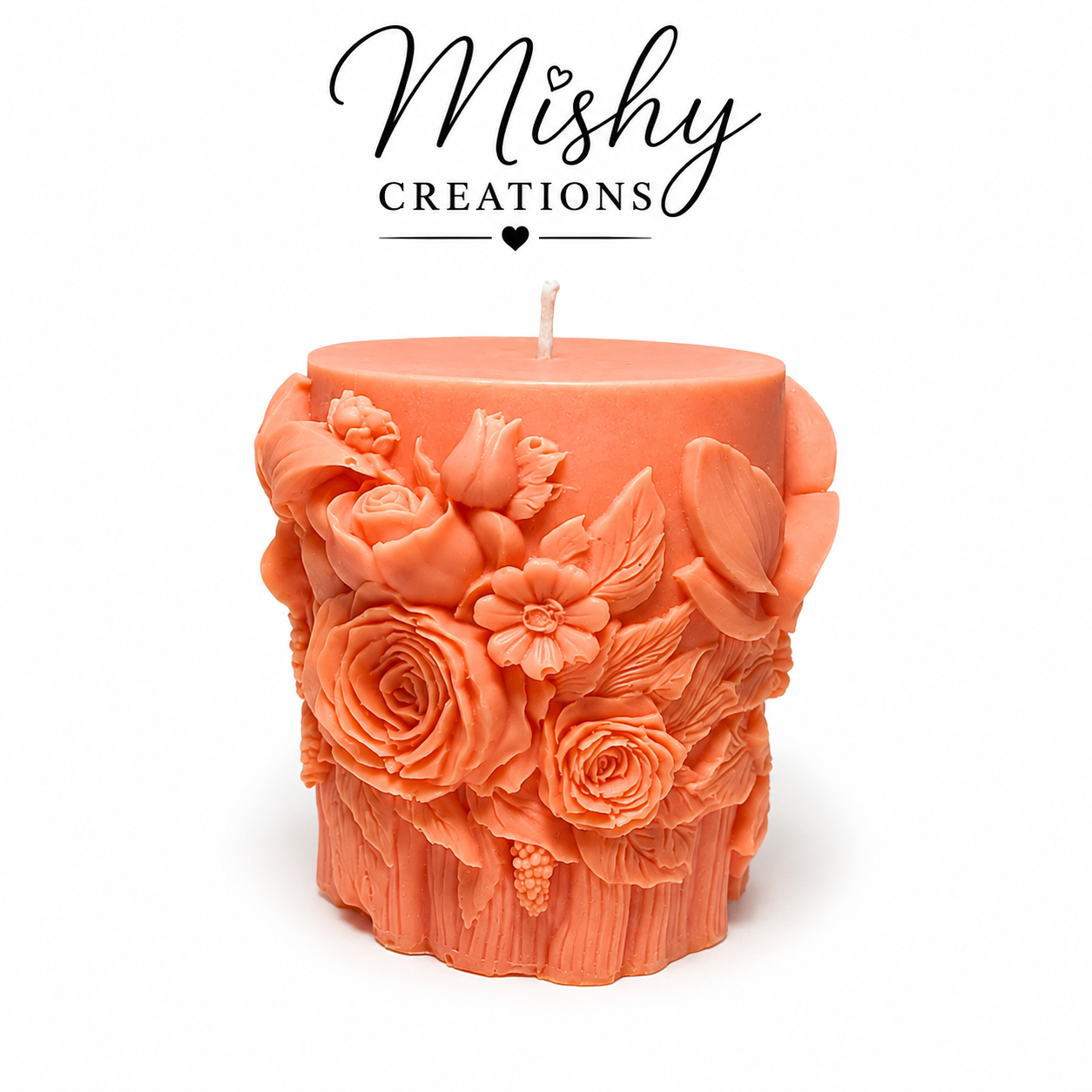 Floral Garden Pillar Soy Candle with Hidden Charms