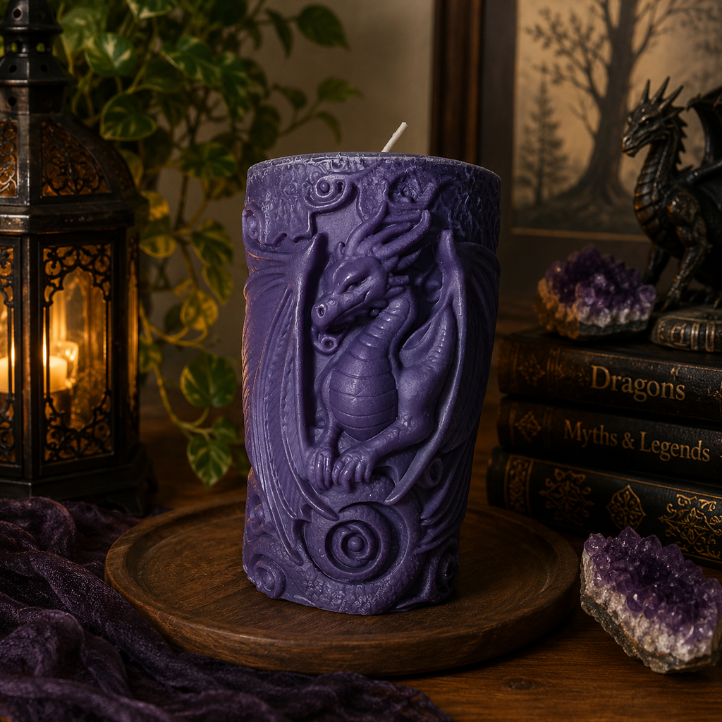 Purple Dragon Pillar Soy Candle