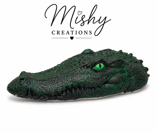 Cement Alligator Head Garden Decor