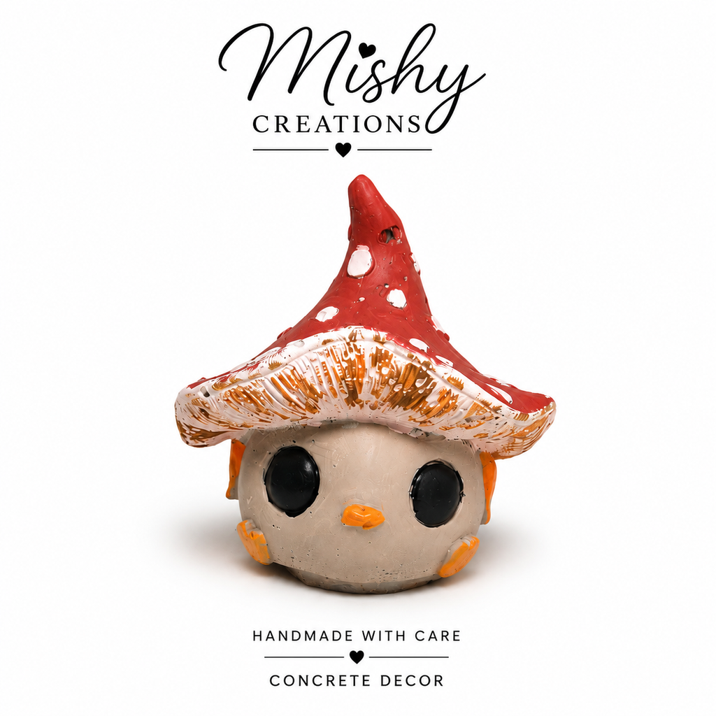 Handmade Concrete Woodland Bird | Whimsical Fairy Garden Ornament